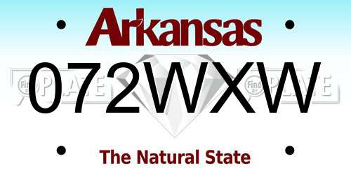 072WXW Arkansas License Plate