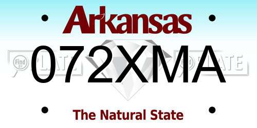 072XMA Arkansas License Plate