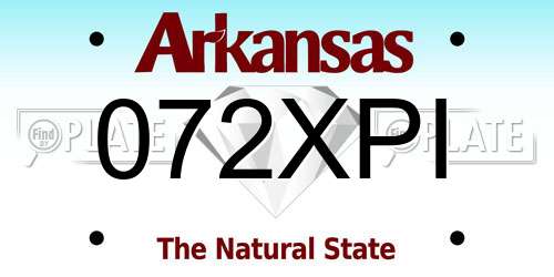 072XPI Arkansas License Plate