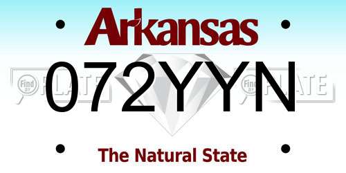 072YYN Arkansas License Plate