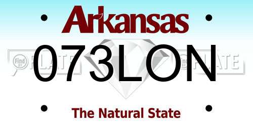 073LON Arkansas License Plate