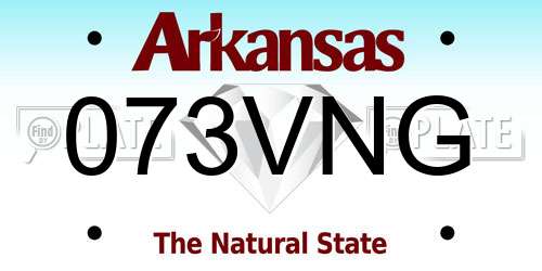 073VNG Arkansas License Plate