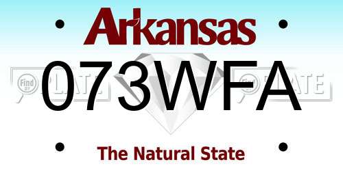 073WFA Arkansas License Plate