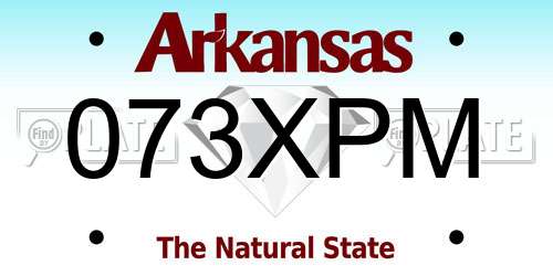 073XPM Arkansas License Plate