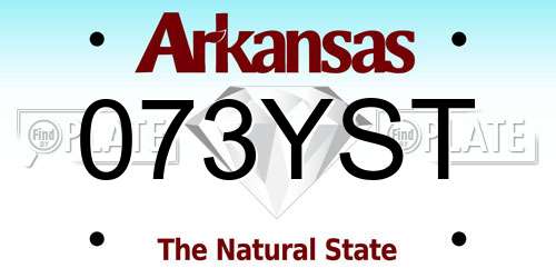 073YST Arkansas License Plate