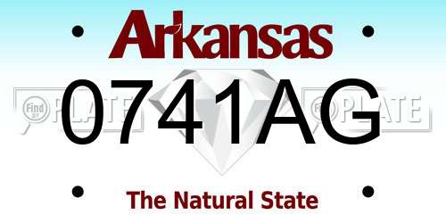 0741AG Arkansas License Plate