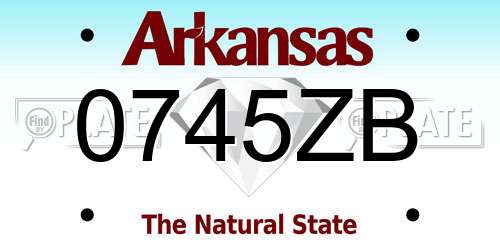 0745ZB Arkansas License Plate