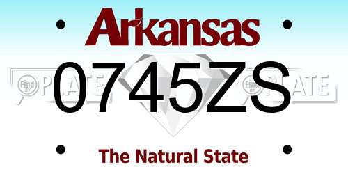0745ZS Arkansas License Plate