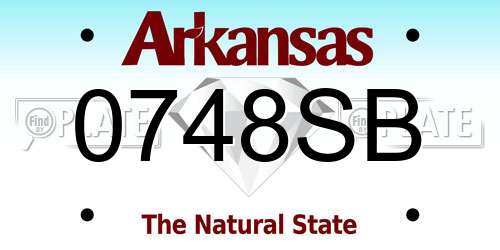 0748SB Arkansas License Plate