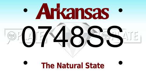 0748SS Arkansas License Plate