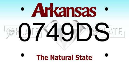 0749DS Arkansas License Plate