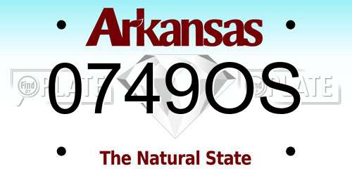 0749OS Arkansas License Plate