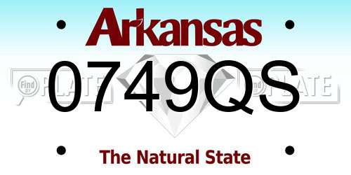 0749QS Arkansas License Plate