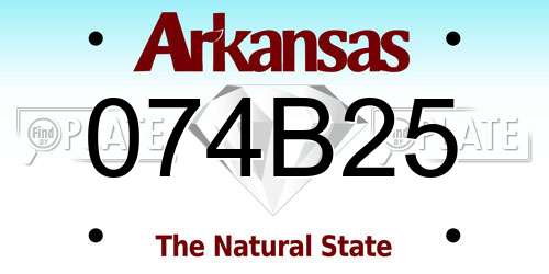 074B25 Arkansas License Plate