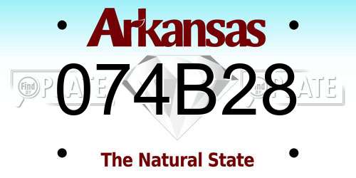 074B28 Arkansas License Plate