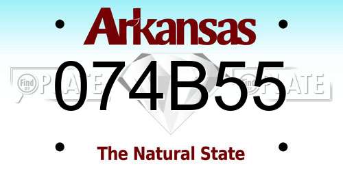 074B55 Arkansas License Plate
