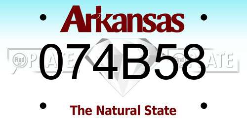 074B58 Arkansas License Plate