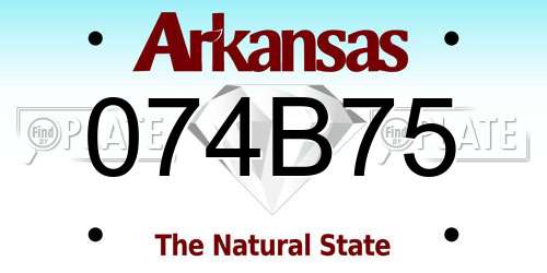 074B75 Arkansas License Plate