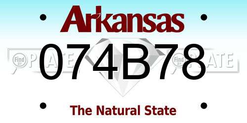 074B78 Arkansas License Plate