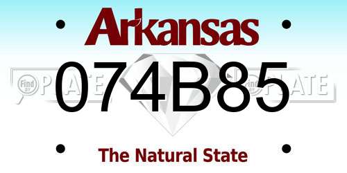 074B85 Arkansas License Plate