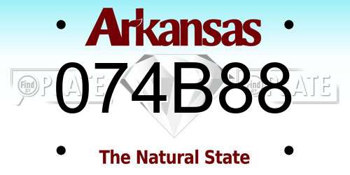074B88 Arkansas License Plate