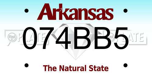 074BB5 Arkansas License Plate