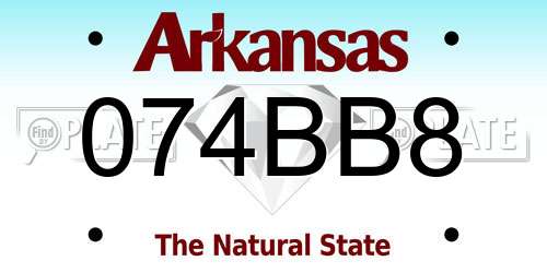 074BB8 Arkansas License Plate