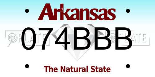 074BBB Arkansas License Plate
