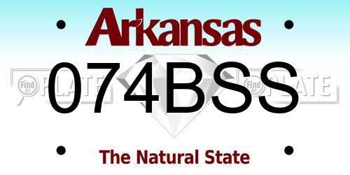 074BSS Arkansas License Plate