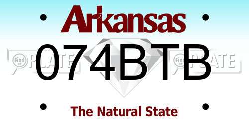 074BTB Arkansas License Plate