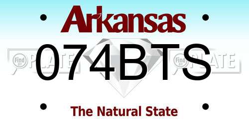 074BTS Arkansas License Plate
