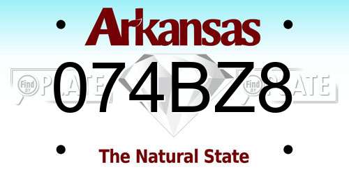 074BZ8 Arkansas License Plate
