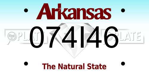 074I46 Arkansas License Plate