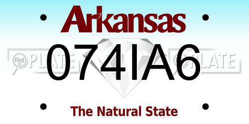 074IA6 Arkansas License Plate