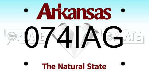 074IAG Arkansas License Plate