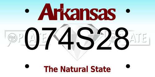 074S28 Arkansas License Plate