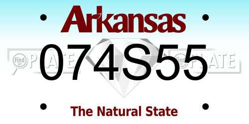 074S55 Arkansas License Plate
