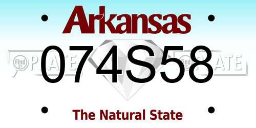 074S58 Arkansas License Plate