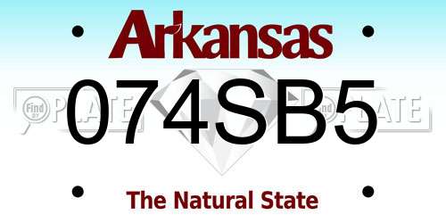 074SB5 Arkansas License Plate
