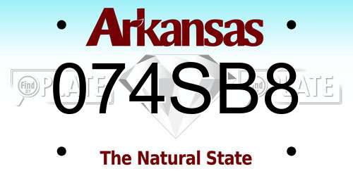 074SB8 Arkansas License Plate