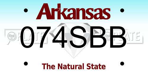 074SBB Arkansas License Plate