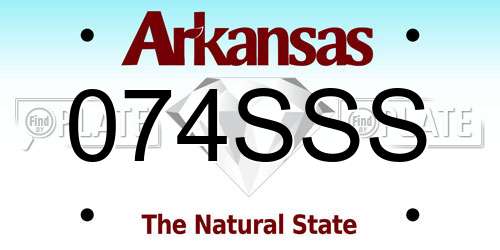 074SSS Arkansas License Plate