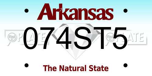 074ST5 Arkansas License Plate