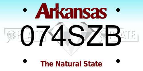 074SZB Arkansas License Plate