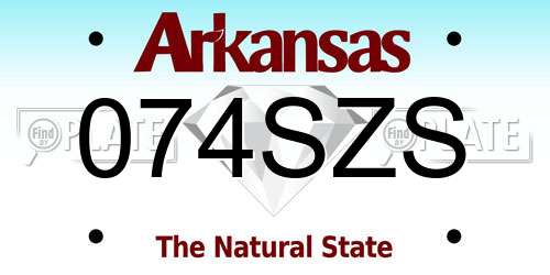 074SZS Arkansas License Plate