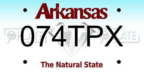 074TPX Arkansas License Plate