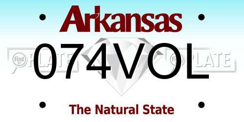 074VOL Arkansas License Plate