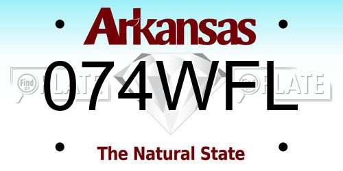 074WFL Arkansas License Plate