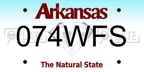 074WFS Arkansas License Plate