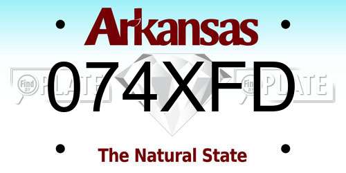 074XFD Arkansas License Plate